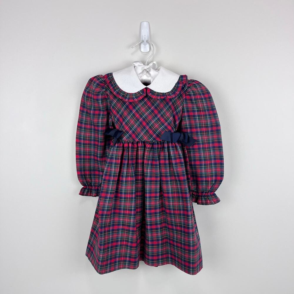 Vintage Red and Green Plaid Kids Dress